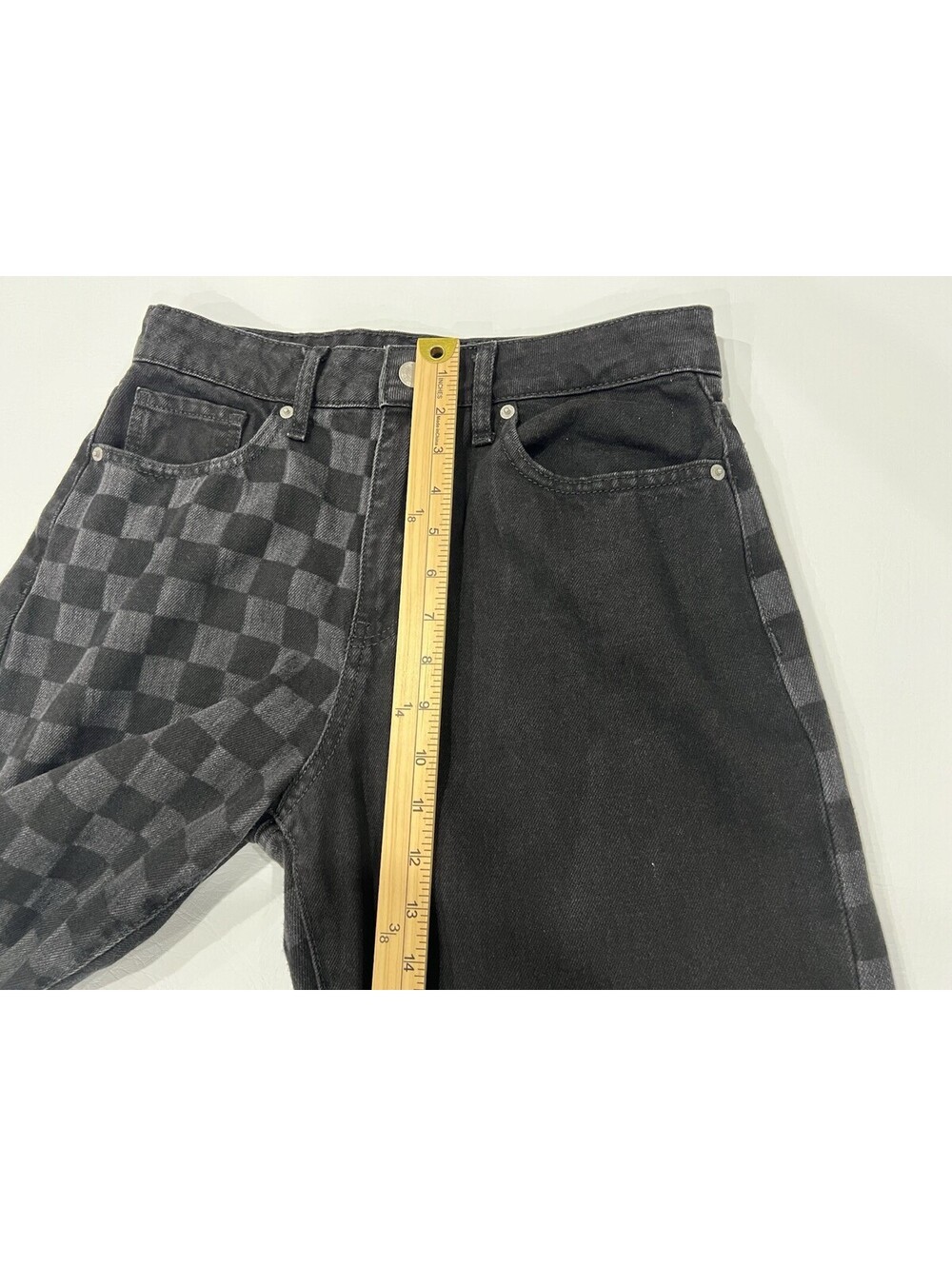 Forever 21 Black/ Gray Checkered Jeans Women’s Sz 28 - Picture 6 of 9
